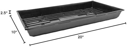 SUNPACK 10" x 20" Quad Thick Plastic Seed Starting Tray, Black, 2.5" (Pack of 30) - No Drainage Holes, Perfect for Greenhouse or Indoor Gardening - Ideal for Seedlings and Cuttings - Image 3
