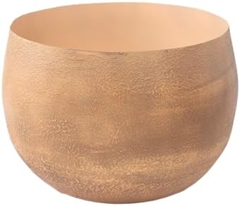 Fab Habitat Eden Handmade Round Metal Planters in Mousse Finish - Medium, Indoor/Outdoor, Lightweight with Drainage Holes - Image 3