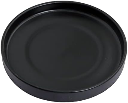 12 Inch Large Ceramic Saucer - Drainage Tray for Plant Pot (Matte Black) by Unknown