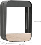 Pia Ricco Medium Solar Wall Light with Planter Shelf, Outdoor Waterproof Wall Sconce with Woodgrain & Auto On/Off, Black for Patio, Fence, Porch Decor - Image 2