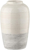 Ceramic Rustic Farmhouse Vase for Home Decor 9 inch Decorative Boho White Pottery Flower Vase for Centerpiece Living Room Bedroom Kitchen Bathroom Dining Table Mantel Shelf Decor by Oairse