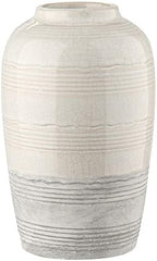 Ceramic Rustic Farmhouse Vase for Home Decor 9 inch Decorative Boho White Pottery Flower Vase for Centerpiece Living Room Bedroom Kitchen Bathroom Dining Table Mantel Shelf Decor by Oairse