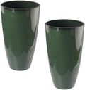 2PCS 21in Tall Planter for Outdoor Plants Large Flower Pots Green by Goldshire