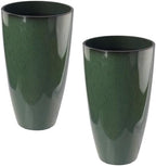 2PCS 21in Tall Planter for Outdoor Plants Large Flower Pots Green by Goldshire
