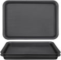 GREANER 22 Inch Plastic Plant Saucer, 3 Packs Black Plant Drainage Tray, Drip Trays for Potted Plants, Planter Saucers for Indoor Outdoor by GREANER