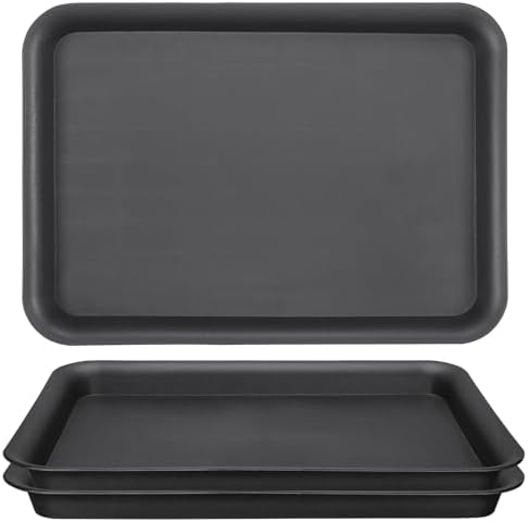 GREANER 22 Inch Plastic Plant Saucer, 3 Packs Black Plant Drainage Tray, Drip Trays for Potted Plants, Planter Saucers for Indoor Outdoor by GREANER