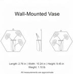 Gold Iron Wall-Mounted Vase, Geometric Metal Flower Holder for Home and Office Vertical Decor - Image 7