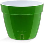 Santino ASTI 9.2 Inch Self Watering Planter Green-Gold/White (Set of 3) for Indoor Plants - Premium Quality Modern Plastic Pot w/Water Level Indicator for All House Plants African Violets and Dahlias - Image 2