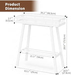 BAMBANG Bamboo Plant Stand Indoor, 2 Tier Small Plant Table, Tall Plant Stand for Indoor Plants, Window Sill Plant Shelf, Flower Pot Holder Plant Bench Plant Rack for Living Room, White - Image 5
