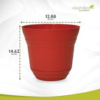 Headwind Traverse Planters – 14" 2 Pack Plastic Plant Pot in Brick Red - Indoor & Outdoor Pots for Plants with Drainage - Decorative Plant Pot, Flower Pots Outdoor for Garden by Robert Allen - Image 2
