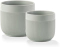 Ceramic 5.2+6.5 inch Planters, Modern Home and Office Flowerpot, Indoor and Outdoor Flowerpot with Drainage Hole (Grey) by Puoyikt