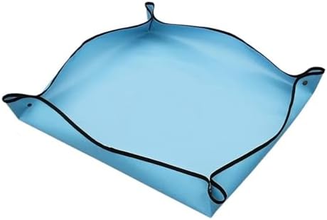 Repotting Mat Gardening Mat Household Soil Mixing Mat PVC Polyester Waterproof Home Plant Changing Pot Green Radish Succulent Potting Mat(Blue 100X100CM) by Unknown