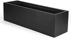 Vase Source Matte Black Rectangle Large Planter - Fiberglass Flower Pot 8" High x 8" Wide x 28" Long by Unknown