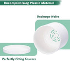 D'vine Dev 4-Pack White Plastic Planters with Saucers, 6.5 in, 74-Z-L-2 - Image 4