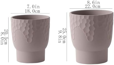 Planter Round Terra Cotta Flower Pot, with Honeycomb Pattern Planter, for Decorate Balcony Living Room Bedroom Kitchen Garden (2 Sizes) Garden(Large) - Image 2