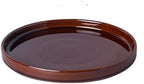 Ceramic Plant Saucer 12 Inch, Round Plant Trays for Indoors/Outdoors, Flower Pot Saucers for Holding Water Drips and Soil, Ceramic Drainage Tray for Plant Pot (Reactive Glaze Brown) by Fzfeiyy