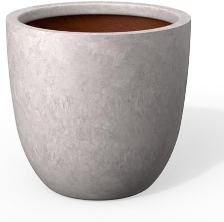 Kante CON Gray Concrete Planter 14" Dia All-Weather Round Accent Pot by Unknown
