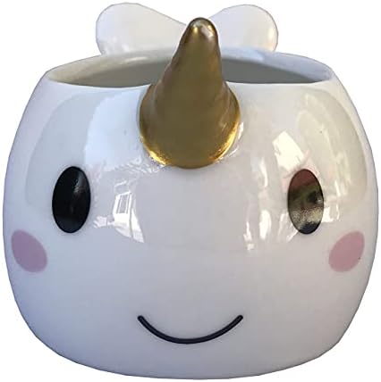 Planter for Succulent Plant Ceramic Plant Pots Indoor, Novelty Planters for Home Office Garden (Wale w Gold Horn, 2) - Image 6