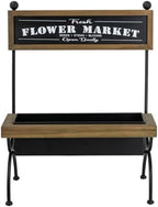 Rustic Wooden Planter Stand, Flower Market Design, 24 Inch - Image 2