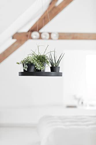 Ecopots Hanging Round Planter Saucer, Dark Grey, 14" - Image 3
