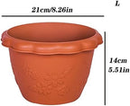 Front Porch Planters 3-Piece Flower Pot Thickened Resin Embossed Flower Pot Set Household Plant Pot Planter Suitable for Succulent Orchids Planter Boxes Outdoor (Color : White, Size : Large) - Image 2