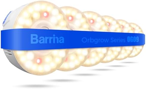 Barrina Orbgrow OG09 Puck Grow Light, 54W(6 x 9W), 660nm Red LEDs, 6 Packs by Barrina