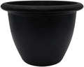 The HC Companies Sevilla Flower Planters - Durable Outdoor & Indoor Planter - Round Lightweight Self Watering Plant Pots for Herbs & More (14" Black, Pack of 1) by TheHCCompanies