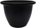 The HC Companies Sevilla Flower Planters - Durable Outdoor & Indoor Planter - Round Lightweight Self Watering Plant Pots for Herbs & More (16" Black, Pack of 1) by TheHCCompanies