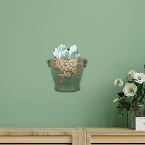 Abaodam Wall Mounted Ceramic Planter, Hanging Flower Pot for Indoor Succulent and Cacti, Vertical Wall Hanging Planters for Home Balcony Decor, Ceramic Flowerpot for Plants and Office - Image 5