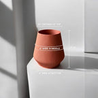 7" Modern Ribbed Planter - Plant-Based Sustainable Vase - Non-Toxic Indoor Pot for Live Plants with Soil or Dried Flowers, Minimalist Decor for Home & Office.(Terracota) - Image 5