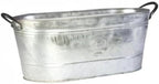 16" Oval Washtub Planter, Aged Galvanized Finish - Image 3