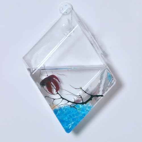 4 Pcs Creative Rhombus Glass Vase Wall Hanging - Image 5