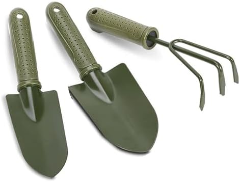 Garden Shovel,Garden Trowel, 3 Pieces Gardening Hand Kits Garden Accessories, Stainless Steel Loose Soil Pot Flowering Tool Gardening Gifts for Women Men, Green, Parent by Unknown