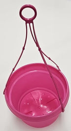 7in Pot and Hangers Pink Plastic Flower Pot Set of 5 - Image 4
