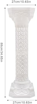 Wedding Roman Columns 34.65" Heart-Shaped Plastic Stand Roman Pillar Greek Column Plant Stand Elegant Wedding Event Party Decorative Column Pedestal Flower Holder (Type B, 4Pcs, 10.63x34.65 Inch) - Image 2