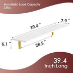 DINZI LVJ Long Wall Shelves, 39.4Inch Wooden Wall Mounted Shelves, Set of 4 - Image 3