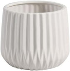 Indoor Plant Pots Black/White Ceramic Plant Pot Modern Minimalist Style Plant Pot Durable Flower Container Small Plant Flower Container Planters for Outdoor Plants(White,Small) by Unknown