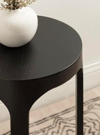 Kate and Laurel Dahl Modern Slatted Wooden Round Drink Table; 12 x 23; Black; Transitional Wood Accent Pedestal Table for Use as Living Room Plant Stand or Small Bedroom Nightstand - Image 5