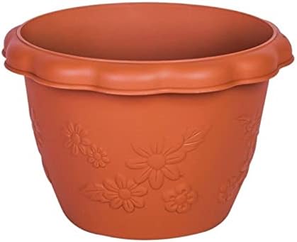 Front Porch Planters 3-Piece Flower Pot Thickened Resin Embossed Flower Pot Set Household Plant Pot Planter Suitable for Succulent Orchids Planter Boxes Outdoor (Color : Red, Size : Large) by Unknown
