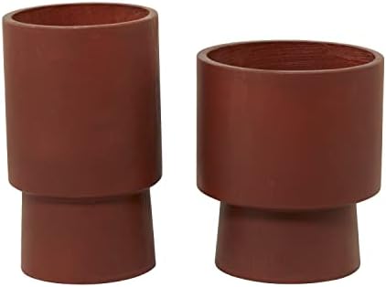 Deco 79 Magnesium Oxide Planter, Set of 2 17", 14" H, Red - Image 7
