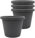 The HC Companies Prima Round Planter Pot, 8 Inch, Warm Gray, 4-Pack by TheHCCompanies