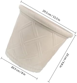 BESTonZON 12-inch Vintage Resin Planter Pot with Roman Pattern, Outdoor Garden Flower Pot for Plants, Decorative Resin Plant Container for Patio and Balcony Use Style - Image 2