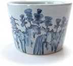 Japanese Banko Ware Ceramic Bonsai Pot 3.5 in (90 mm), Blue & White Handmade Pottery Planter, Made in Japan – Landscape Design by Unknown