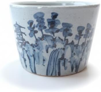 Japanese Banko Ware Ceramic Bonsai Pot 3.5 in (90 mm), Blue & White Handmade Pottery Planter, Made in Japan – Landscape Design by Unknown