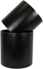 Brea Round Cylinder Fiberglass Planter (D:12" x H:12", Matte Black) - Image 3