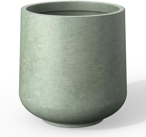 Kante Mint Green Concrete Planter 13" Dia All-Weather Round Accent Pot by Unknown