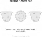 Modern Geometric Cement Planter Pot for Succulents, Heavy Matte Black Desktop Flower Pot for Cacti, Stable Indoor Shelf Decor, 5.1 Inch - Image 7