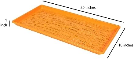 SUNPACK 10" x 20" Heavy Duty Mesh Plastic Seed Starting Tray, Orange, 1" (Pack of 10) - Ensures Water Drainage and Aeration, Perfect for Greenhouses or Indoor Gardening - Image 4