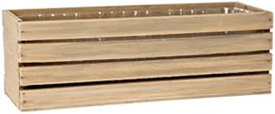 Wood Planter Box with Wine Crate Styled, 12x4 Inch Rectangular, Rustic Barn Wood, Plastic Liner, Wedding Flowers Holder, Home and Venue (12x4 Wine Crate Set of 4, Natural) - Image 4