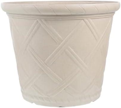 BESTonZON 12-inch Vintage Resin Planter Pot with Roman Pattern, Outdoor Garden Flower Pot for Plants, Decorative Resin Plant Container for Patio and Balcony Use Style by BESTonZON